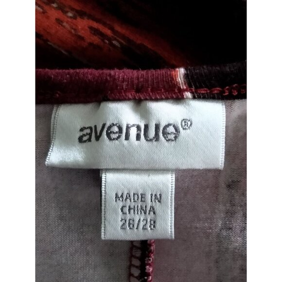 Avenue Womens Pintuck Detail Red & Black Striped Short Sleeve Top Plus Size 26 - Picture 8 of 9